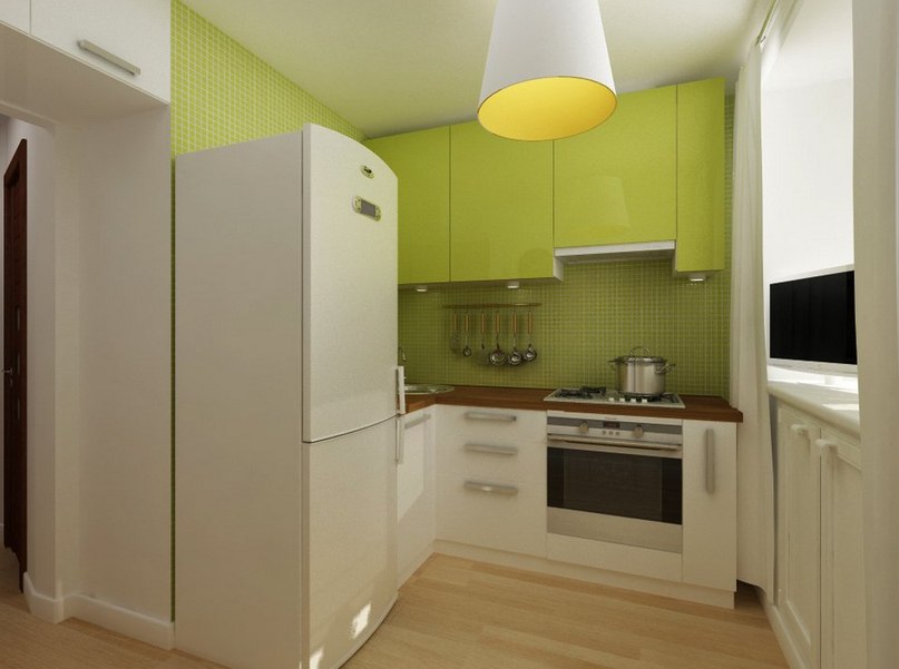 Кухня 9м2 Дизайн С Холодильником