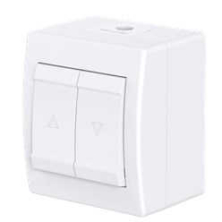 Выключатель двухклавишный CADUCEUS ALING POWER для открытой проводки, для жалюзи, 16А, 250В~