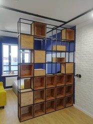 Шкаф лофт, полки -массив сосна