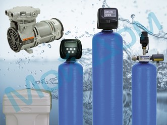 Комплект очистки воды с раздельной фильтрацией. Аэрационная колонна с компрессором &quot;АР-2&quot;, Обезжелезиватель воды и Умягчитель воды.