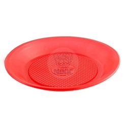 Код товара 13011. Тарелка десертная одноразовая пластиковая диаметр 200мм красная 100/1800. Купить одноразовую пластиковую тарелку в Барнауле, одноразовую посуду, пищевую тару, у производителя