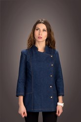 Фасон: Regular fit
Состав:80% Хлопок,20% ПЭ
Плотность ткани: ★★☆
Описание: Женская поварская куртка
Рукав:  короткий ¾ 
Цвет: Синий (индиго); Черный  
Способ брендирования: вышивка