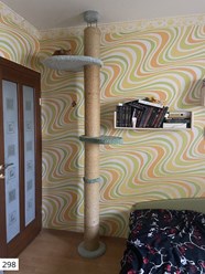 Столбик под потолок. Лежанка-когтеточка