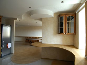 Ремонт в гостиной-кухне  от компании Украсим дом http://ukrasimdom.com/