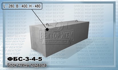 Блок стены подвала