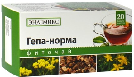 Фиточай ТМ «Эндемикс» «Гепа-норма», 20 фильтр-пакетов по 2 грамма. Защитник печени и страж отлаженной работы пищеварительной системы.