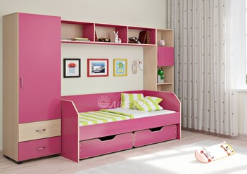 18000р. Спальное место 1900х900мм. Со шкафом, полками и пеналом.