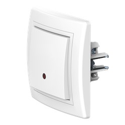 Выключатель скрытой установки CADUCEUS ALING PRESTIGE одноклавишный, перекрёстный, с индикацией, 10АХ, 250В~