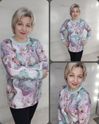 Свитшот из хлопкового трикотажа рисунок полотном