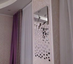 Зеркальные настенные часы "Снегопад" Больше моделей на нашем сайте: http://ideyadecora.ru/