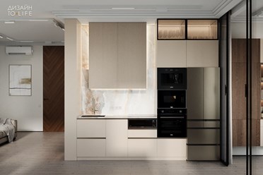 Интерьер кухни в ЖК «Grand View»
