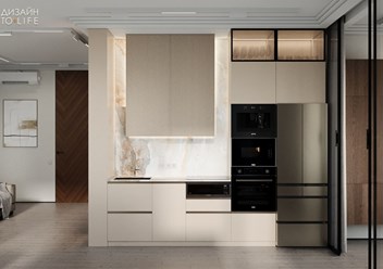 Интерьер кухни в ЖК «Grand View»