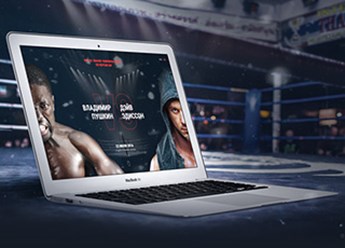 Промо-сайт боксерского поединка — яркий и дерзкий