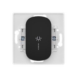 Выключатель скрытой установки CADUCEUS ALING EON, кнопочный с узкой клавишей, с символом "Свет", с индикацией, 10АХ, 250В~, механизм