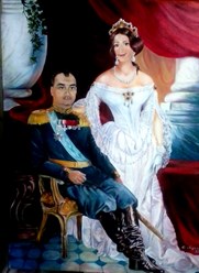 портрет семейной пары в историческом стиле