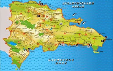 Карта Доминикана. Туры, отдых, поиск и бронирование www.prometour.ru
