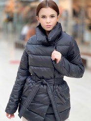 Куртка весенняя женская с поясом, приталенная