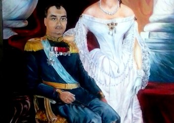 портрет семейной пары в историческом стиле