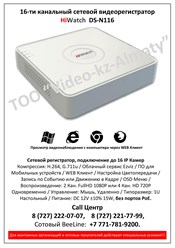 16-ти канальный сетевой видеорегистратор HiWatch  DS-N116