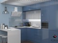 Кухни на заказ! Кухонный гарнитур Лидер «Синий»