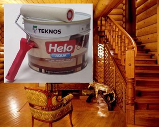 Лак Helo AQUA 80 Teknos водоразбавляемый глянцевый на основе полиуретановой дисперсии. Для деревянных поверхностей внутри и снаружи помещений.  для деревянных полов и лестниц, дверей, мебели, стен.