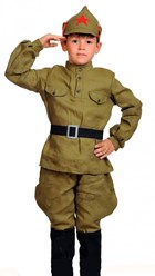 Детский военный костюм красноармейца.
Размеры:
рост 116-122
рост 128-134
рост 140-146