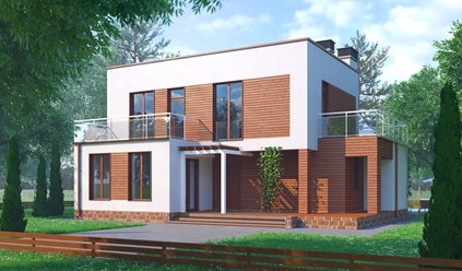 Проект двухэтажного четырёхкомнатного жилого дома в Московской области
