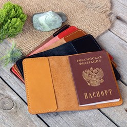 Обложка для паспорта из натуральной кожи ручной работы