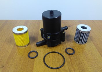 Фильтр тонкой очистки с отстойником SUPERULTRA 370M и фильтроэлементом из спец-бумаги/полиэстра, вход-выход D 12 мм