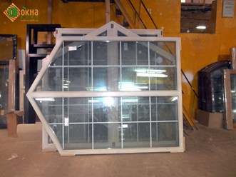 Трапециевидные евроокна из дуба, цвет Ясень