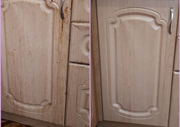 Обезжиривание кухонного гарнитура.