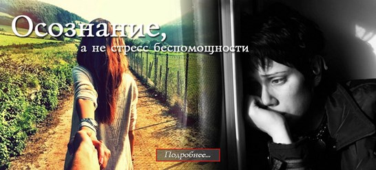 Осознанность и независимость, а не стресс беспомощности.
http://integralpsychology.ru/