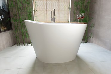 Отдельностоящая сидячая ванна из искусственного камня True Ofuro в японском стиле