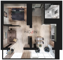 Project "Perfection" - дизайн двухкомнатной квартиры 53 м2 в Хабаровске. Студия дизайна интерьеров INGAIN