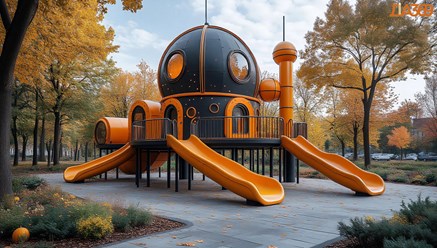 Дизайн-концепция космической детской площадки - МАФ (малая архитектурная форма). Благоустройство.