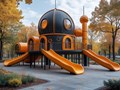 Дизайн-концепция космической детской площадки - МАФ (малая архитектурная форма). Благоустройство.