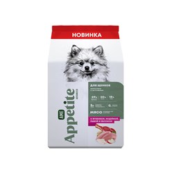 AmeAppetite Advanced сухой корм с ягненком, индейкой, рыбой и яблоком для щенков мелких пород с 2 до 12 месяцев