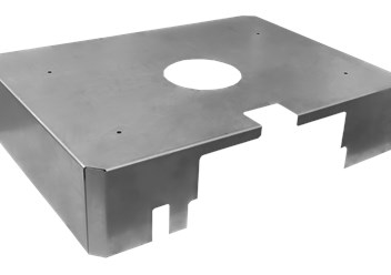 Кожух крышки выполнен на лазерном станке, далее на листогибочном станке. Имеет 12 гибов