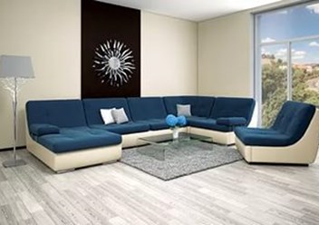 1. Модули можно менять местами, они универсальные. 
2. Каркас - экологически чистая фанера 
3. Немецкие высокоэластичные ремни "Антиразрыв" 
4. Подушки - ППУ высокой комфортности 
5. Итальянские невид