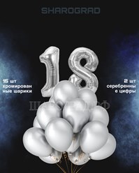Композиция воздушных шаров Серебряный Бум 15шт