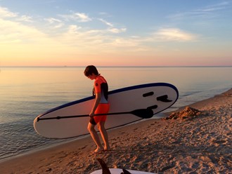 SUP серфинг в Зеленоградске. Калининградская область, Балтийское море.