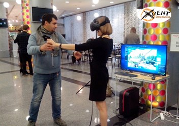 HTC ViVe лучшие очки виртуальной реальности в аренду Киев. Заказывайте интерактивные развлечения, Хай-Тек аттракционы в аренду. Прокат оборудования по номеру 0673258830 Xrent.com.ua