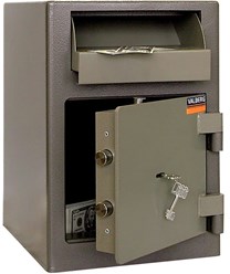 asd-19
    Предназначен для закладки денег в сейф без возможности доступа кассира к содержимому.    Толщина стали (Дверь – 5 мм, Корпус – 5 мм)
    Система запирания (4 ригеля)
