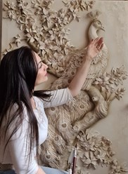 Барельефное панно «Павлин»