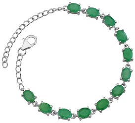 Браслет с натуральными изумрудам и