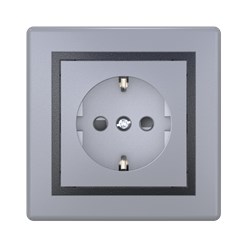 Розетка скрытой установки CADUCEUS ALING PRESTIGE, с заземлением, со шторками, с керамическим основанием, 16А, 250В~
