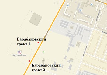 карта расположения щитов 6*3 по Барабановскому тракту.