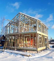 Строительство каркасного жилого дома ,общая площадь 104 м2