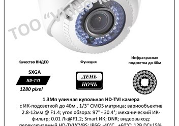 HD-TVI Видеокамера HiWatch DS-T119