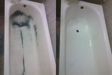 Стальная ванна До и После обновления акрилом. толщина слоя 3-5 мм. Ровная. гладкая. красивая ванна.